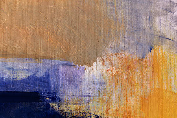 istock Abstract painted orange purple and yellow art backgrounds. 517632598