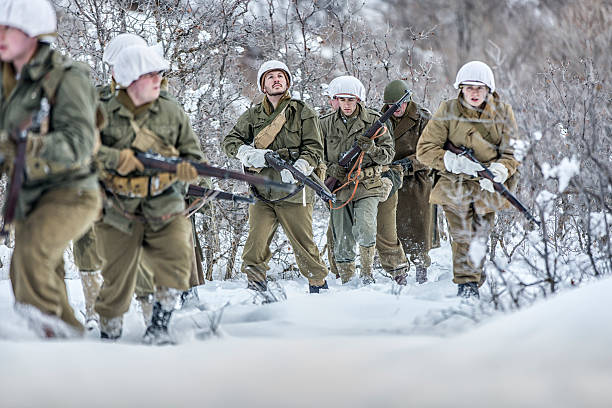istock World War II Soldiers in the Snow 517633218