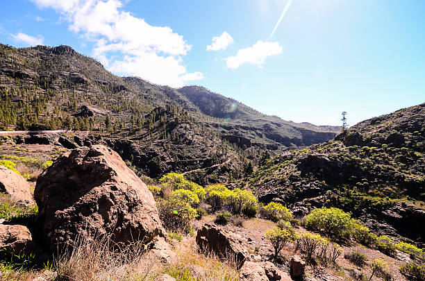 istock Sun Star on a Blue Sky over a Mountain Silhouette 517636496