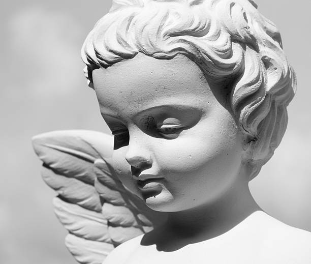 engel - statue angel marble white stock-fotos und bilder