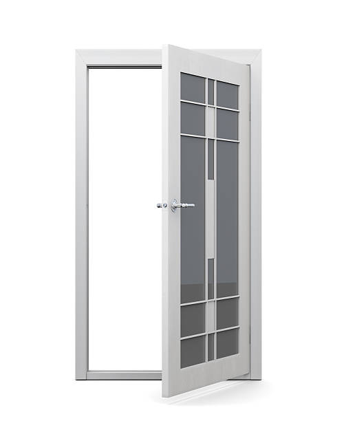 istock Door with decorative elements isolated on white background. 3d r 517639478