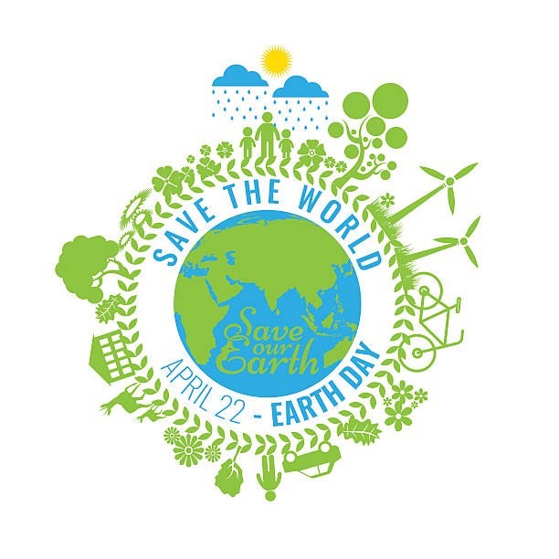 친환경, 녹색 에너지 컨셉입니다, 벡터 삽화. 지구의 날 - earth day banner placard green stock illustrations