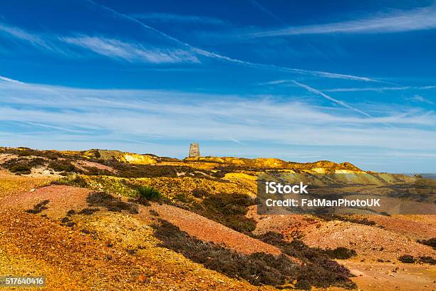 Parys Mountain With Ruined Windmill Stock Photo - Download Image Now - Abandoned, Anglesey - Wales, Archaeology