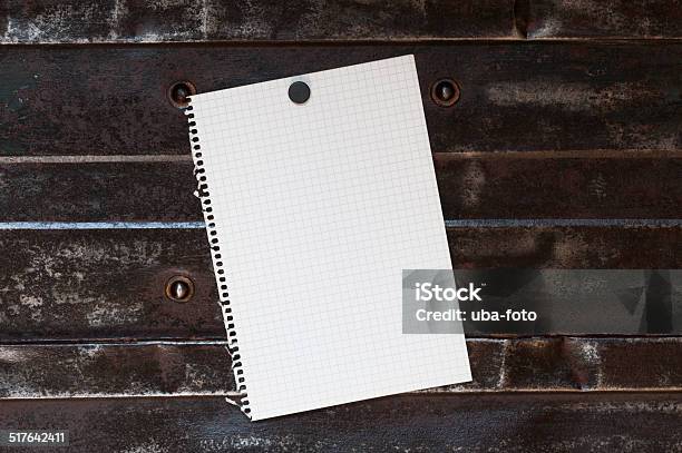 Notepad In Front Of A Metal Background Stock Photo - Download Image Now - Backgrounds, Brown, Business