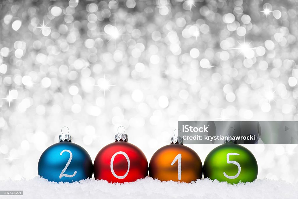 Bunten Kugeln Jahr 2015, Stern Glitter - Lizenzfrei 2015 Stock-Foto