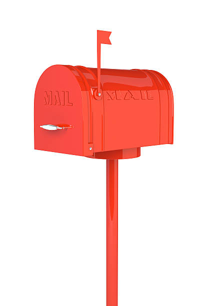 istock Red indoor mailbox on a white background.3D illustration, render 517654222