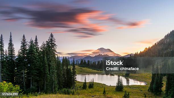 Mtrainier In Sunset Stock Photo - Download Image Now - Seattle, Washington State, Mountain