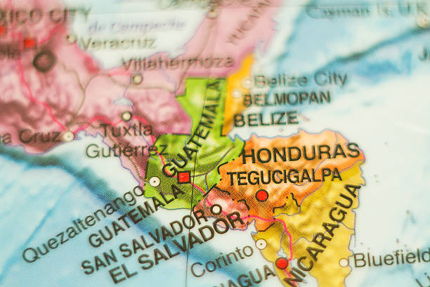 guatemala land-karte. - central america map belize honduras stock-fotos und bilder