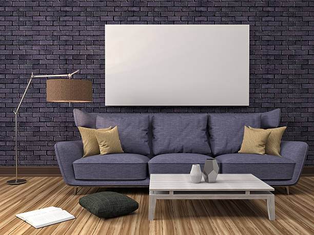 istock Mock up blank poster on the wall 517657966