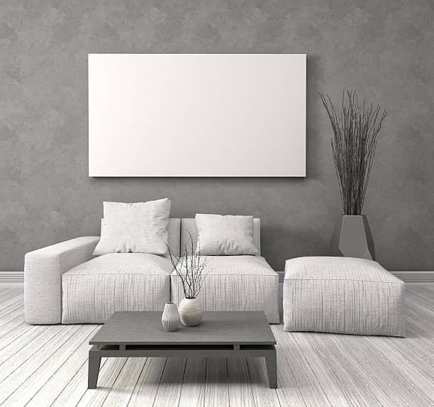 istock Mock up blank poster on the wall 517660514