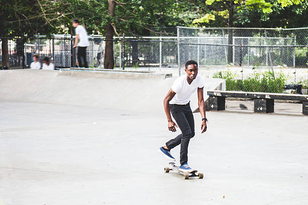 istock Riding longboard at the skate park in NYC 517660982