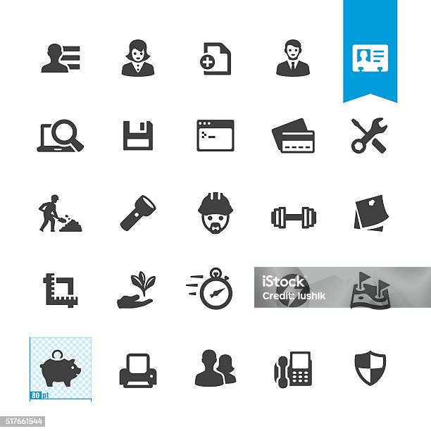 Office Miscellaneous Tools Vector Sign And Icon Stock Illustration - Download Image Now - Icon Symbol, Construction Industry, Hardhat