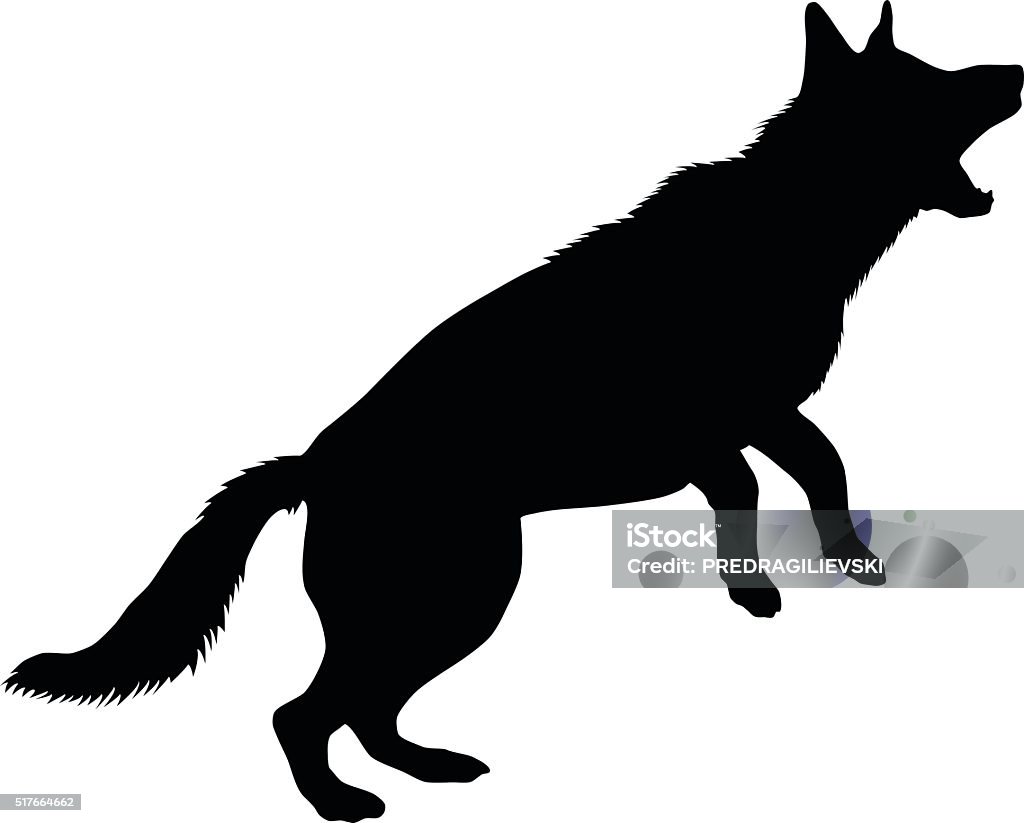 German Shepherd Silhouette Vector silhouette of a purebred German Shepherd Police Dog stock vector