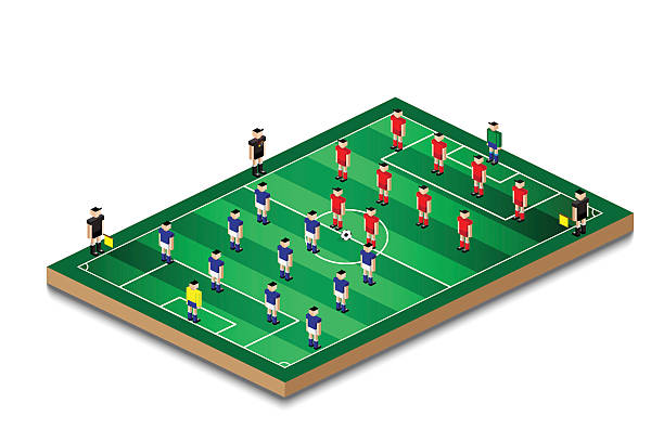 istock soccer football formation in mini green field 517666222