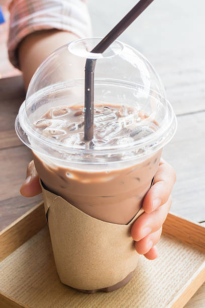istock Glass of coffee mocha with ice 517666958