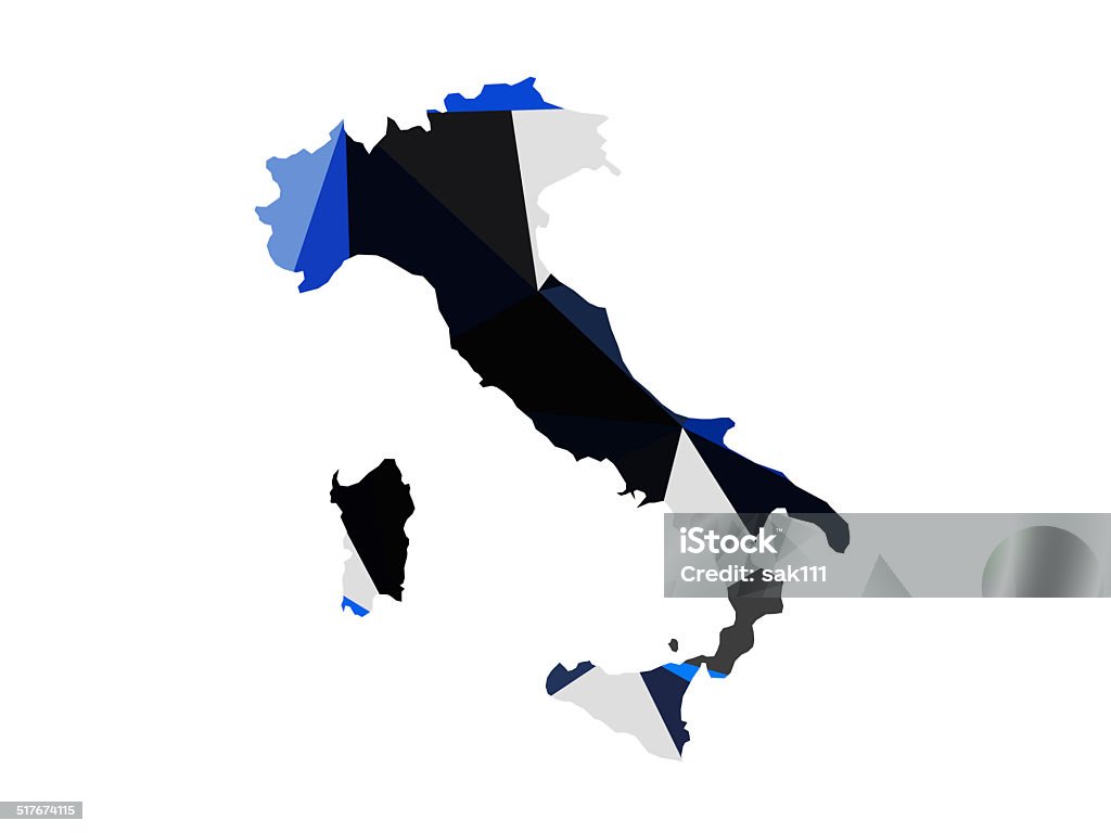 Triangle Italy Map Of Italy With Multicolored Triangle Stock Illustration - Download ...