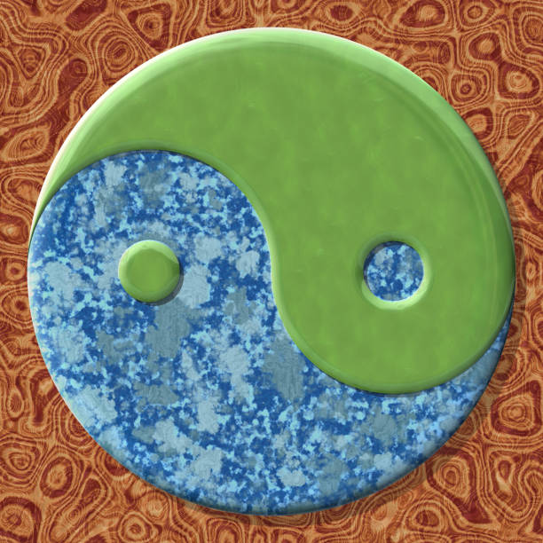 istock Yin-yang symbol with seamless generated texture background 517674235