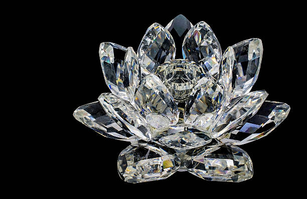 crystal of flower isolated on black background. This item is my collection, no restrict in copy or use