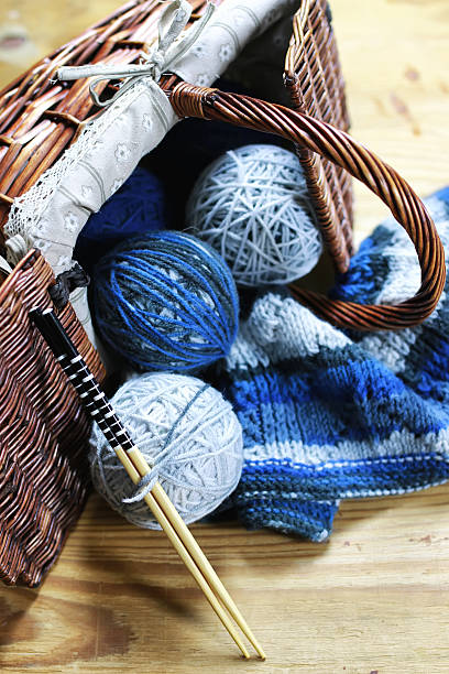 istock balls of wool and knitting needles on background 517675836