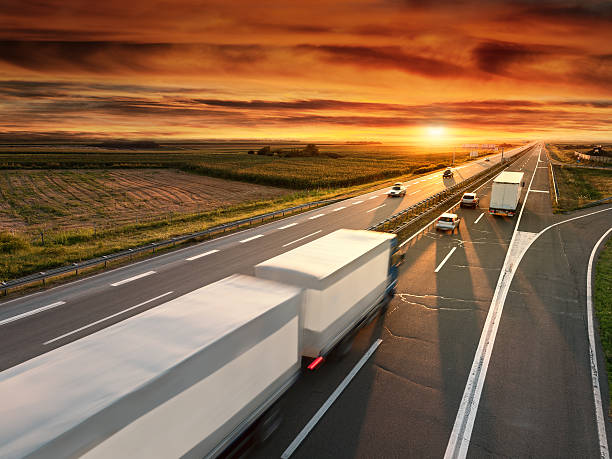 istock Truck in motion blur on the highway 517677379