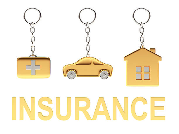 istock Golden word Insurance and various key chains 517678016