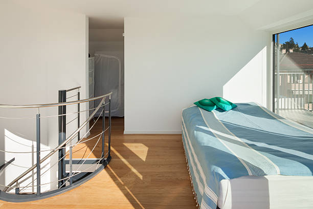 istock Interior, bright bedroom of a duplex, 517681026