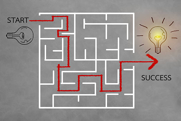 istock start up business concept with way out from drawing maze 517682172