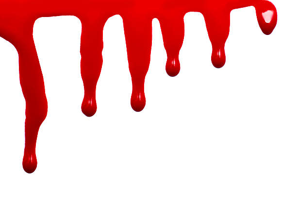 istock close up of red paint leaking on white background 517683086