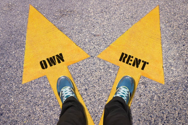 istock Own and Rent painted on road 517685990