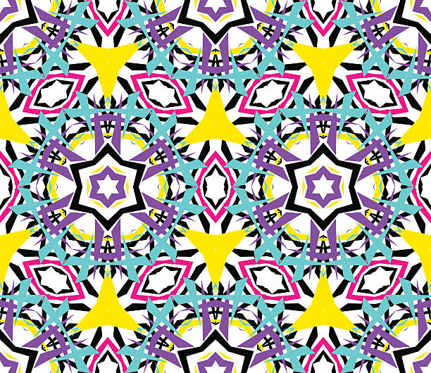 illustrations, cliparts, dessins animés et icônes de motif abstrait sans couture kaléidoscopiques - kaleidoscope stained glass psychedelic floral pattern