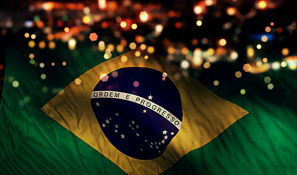 istock Brazil National Flag Light Night Bokeh Abstract Background 517695207