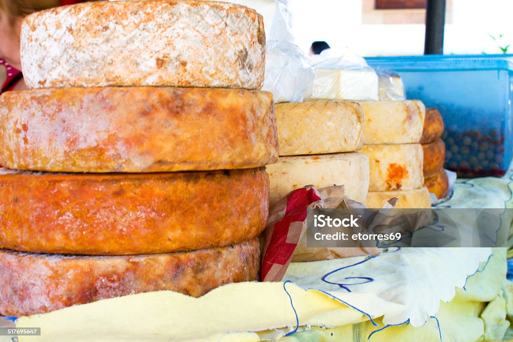 Cheese in a street market Agriculture Stock Photo