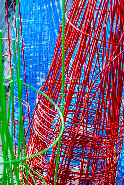 istock vibrant colored tomato cages for gardens 517697367