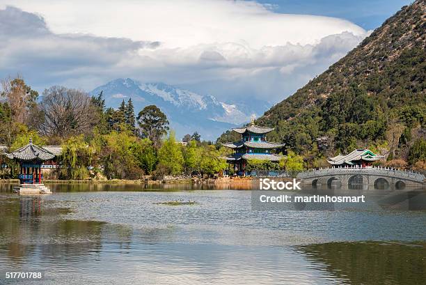 Amazing View Of Jade Dragon Snow Mountain Stock Photo - Download Image Now - Black Color, Dragon, Lake
