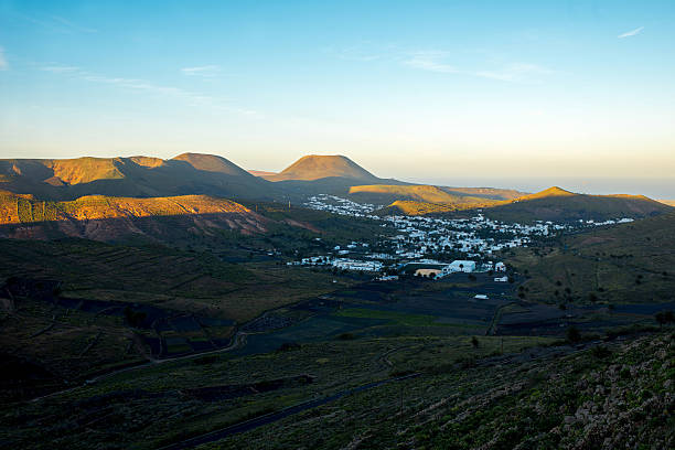 istock Mountain view with village on Lanzarote island 517706070
