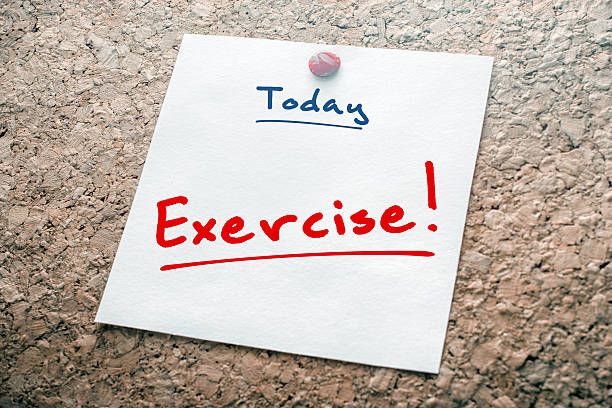 istock Exercise Reminder For Today On Paper Pinned On Cork Board 517707614