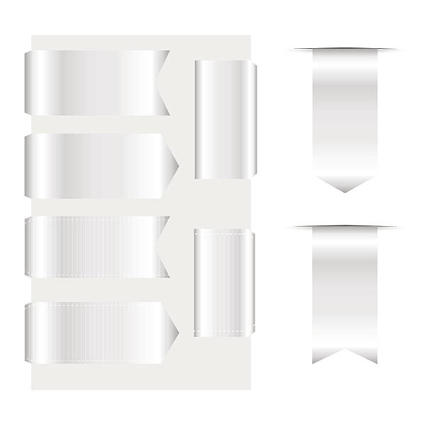 серебряные ленты набор, изолированные на белом фоне. tm - coin label vector illustration and painting stock illustrations