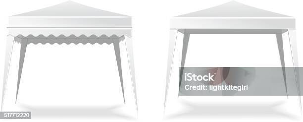 Folding White Blank Tent Or Canopy Vector Illustration Stock Illustration - Download Image Now