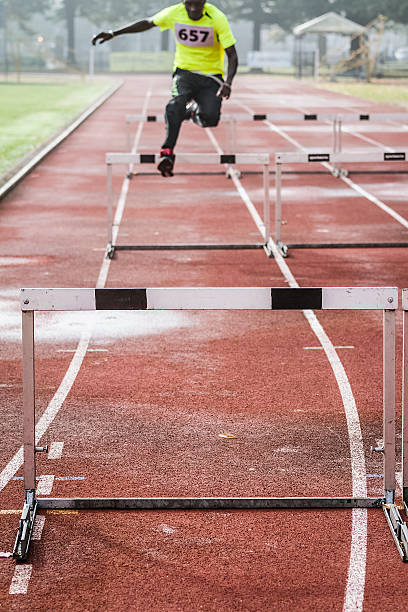 istock Young man during training in Hurdle Race 517712535
