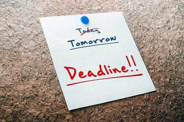 istock Deadline Reminder For Tomorrow With Crossed Out Today On Paper 517713288