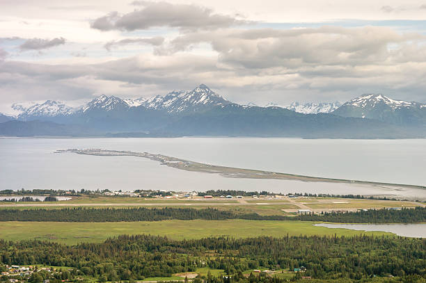 Homer Alaska Spit in Summer with Snow Capped Mountains
