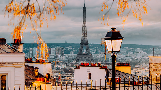 Eiffel tower in Paris during spring
