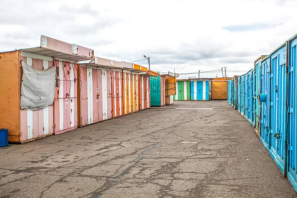 istock multicolored garages in the industrial area 517715166