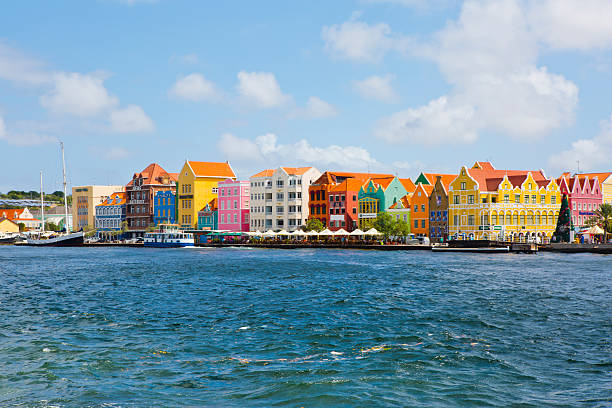 Curacao colorful houses colorful architecture in Curacao  curaçao stock pictures, royalty-free photos & images
