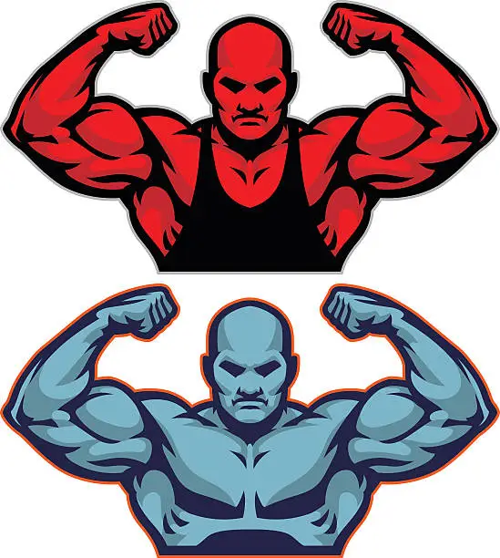 Vector illustration of Muscle Man Power