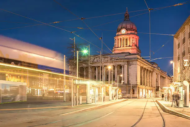 Nottingham Council House without Tram shot at Twilight