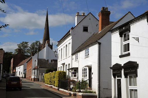 Houses and Church in Brewood, Staffordshire,UK