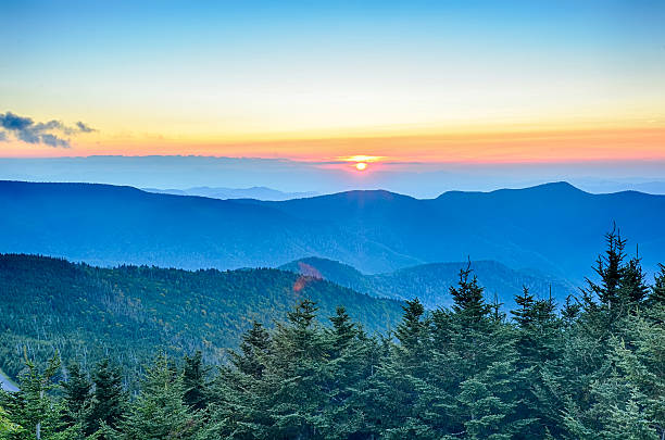 top of mount mitchell before sunset top of mount mitchell before sunset mt mitchell stock pictures, royalty-free photos & images