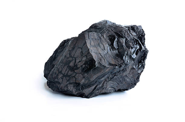 Coal on white background stock photo