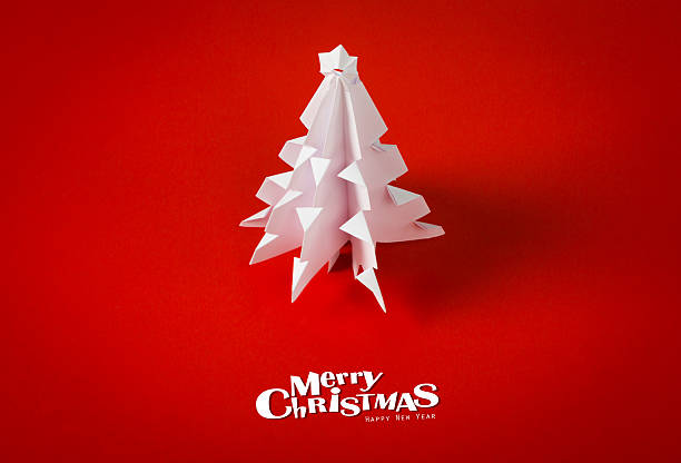 istock Vintage postcard with true paper christmas tree 517729293